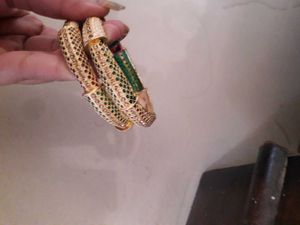 Gold-Tone Embellished Bangle Set