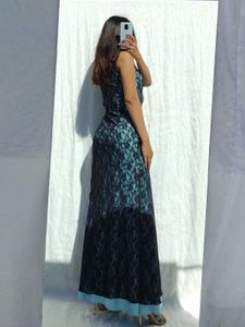 Lace One-Shoulder Maxi Dress
