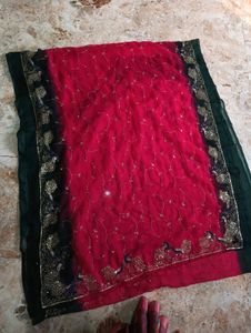 Elegant Peacock Embellished Saree