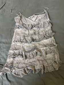 Ruffled Grey Mini Dress