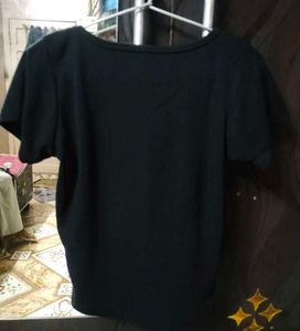 Chic Square Neck Black Top