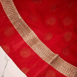 Red Lehenga with Golden Border