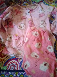 Adorable Pink Plush Pajama Set