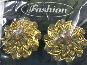 Eyerring metal flower Rhinestone bridal