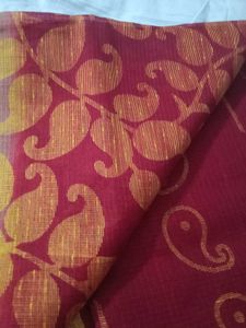 Elegant Maroon & Gold Patterned Saree