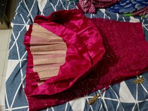 Lehenga Pink Color Full Embroidery For Womens