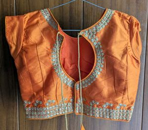 Orange Embroidered Blouse