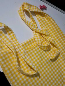 yellow dress white checkered
