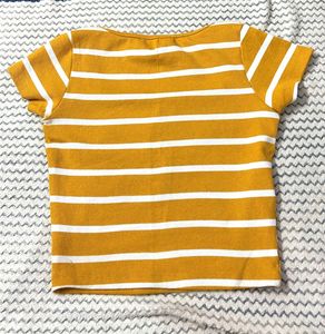 Striped Cropped Square Neck Top