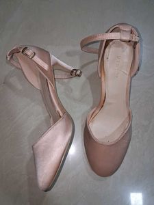 Elegant Satin Pumps with Ankle Strap