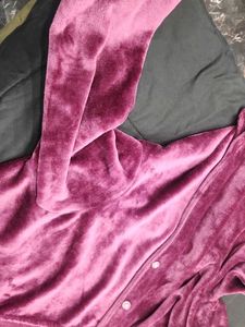 Plush Purple Blanket with Sleeves