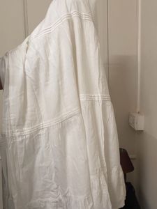 H&amp;M Flowy White Tiered Maxi Skirt