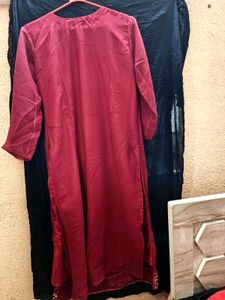 Maroon Georgette Stitched Dress