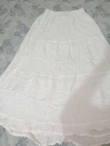 White Tiered long Skirt