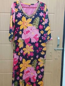 Vibrant Floral Kurta Set with Dupatta