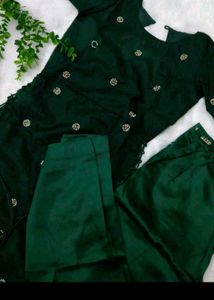 Emerald Green Embellished Kurta Set