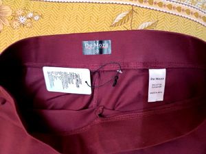 New Burgundy Embellished Leggings