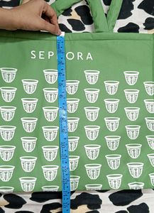 Sephora Quilted Puffy Green Tote Bag