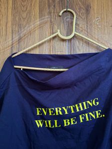 Navy Blue off shoulder 'Everything Will Be Fine'