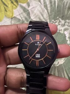 Titan Black Metal Watch