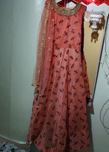 💕Peach Anarkali Gown with dupatta