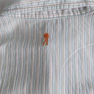 Y2k Striped Short Sleeve Button-Up Shirt 🫒