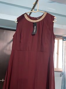 Party wear burgundy gown