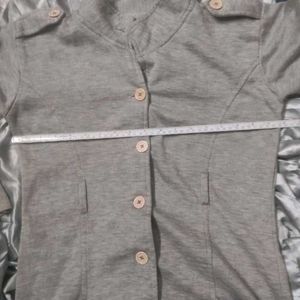 Grey Warm Button Up Top(Women's)