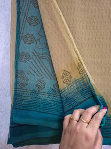 Beige Saree