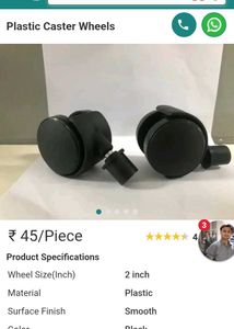 Set of 4 Black Swivel Casters wheel