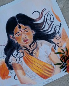 Durga Maa Little Painting Handmade Draw