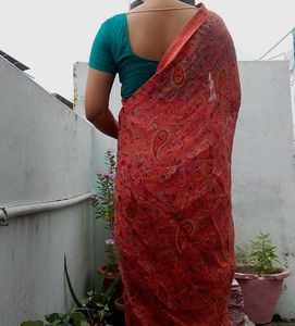 Beautiful Printed Red Saree