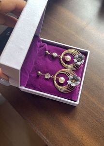 Elegant Floral Hoop Earrings