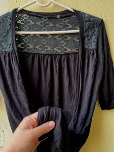 Lace Detail Black Shrug