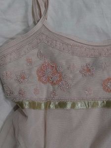 Blush pink beaded babydoll top 🩷