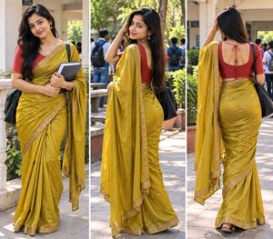 Beautiful Yellow Silk Saree