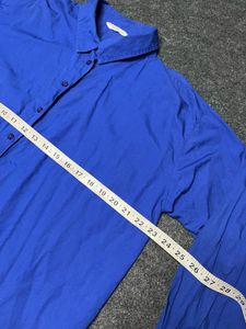 Blue Button-Up Long Sleeve Shirt