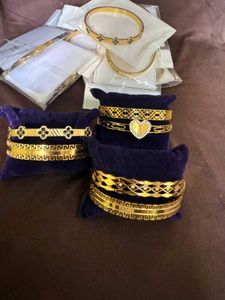 Anti Tarnish Gold-Tone Bangle Bracelet Set