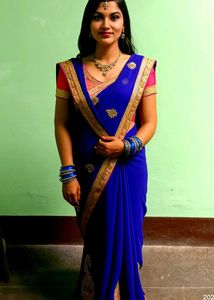 Royal Blue Saree(Completely New)