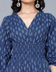 New Elegant Blue Printed Kurta