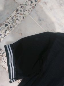 Girls Top Black Cotton Blend