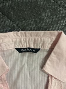 Cute Pink Ruffle Button-Up Top
