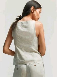H&amp;M Chic Linen Button-Up Tank Top