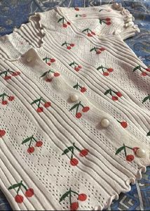 Cute Cherry Pattern Knit Top