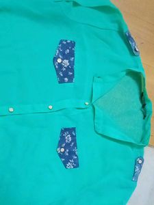 4 for 200 Vibrant Green Button-Up Shirt