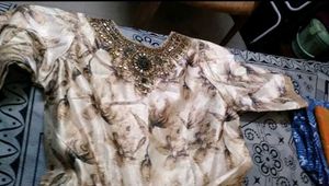 Embroidered Floral gown with lining