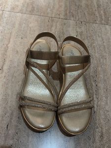 Sparkly Gold Flat Sandals