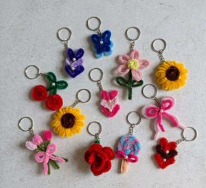 Cute Handmade pipe cleaner Keychain Charms