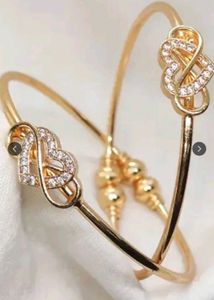 3 piece Gold Plated Bangles with Intricate Designs