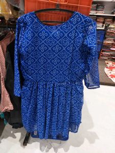 BLUE BHADINI PRINTED TUNIC